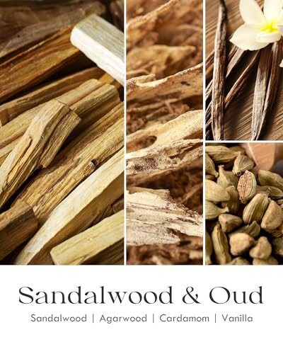 Image of AOOVOO Sandalwood Oud Candle - Large Scented Candles 22oz, Soy Candles, Aromatherapy Candle, Soy Wax Candle