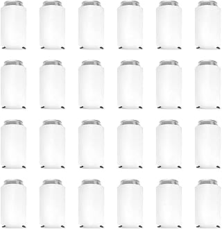 Can Cooler Sleeves Blank Poly Foam - Collapsible DIY Customizable for Parties Weddings Bulk (50, White)