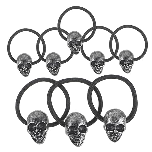 Élastiques à cheveux gothiques tête de mort ABOOFAN anti-glisse et anti-casse pour filles (50 pièces)
