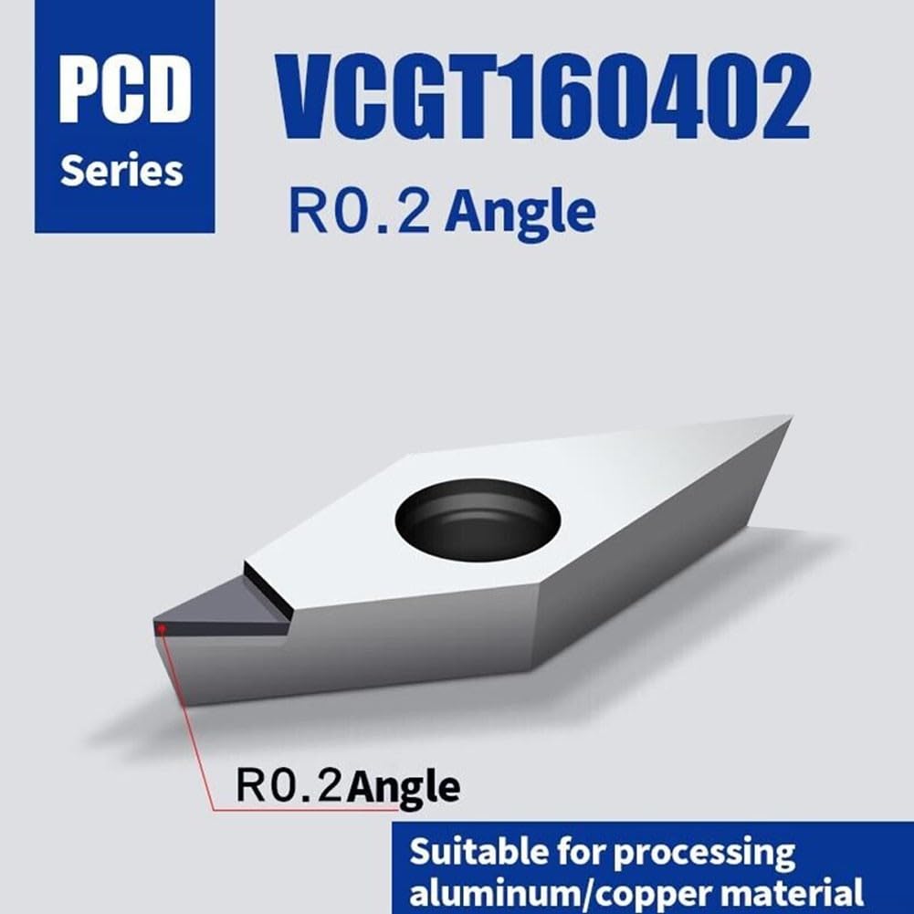 Precision VCGT160402 PCD-Einsätze für CNC-Kupfer, polykristallines Drehen, 2-teiliges Set