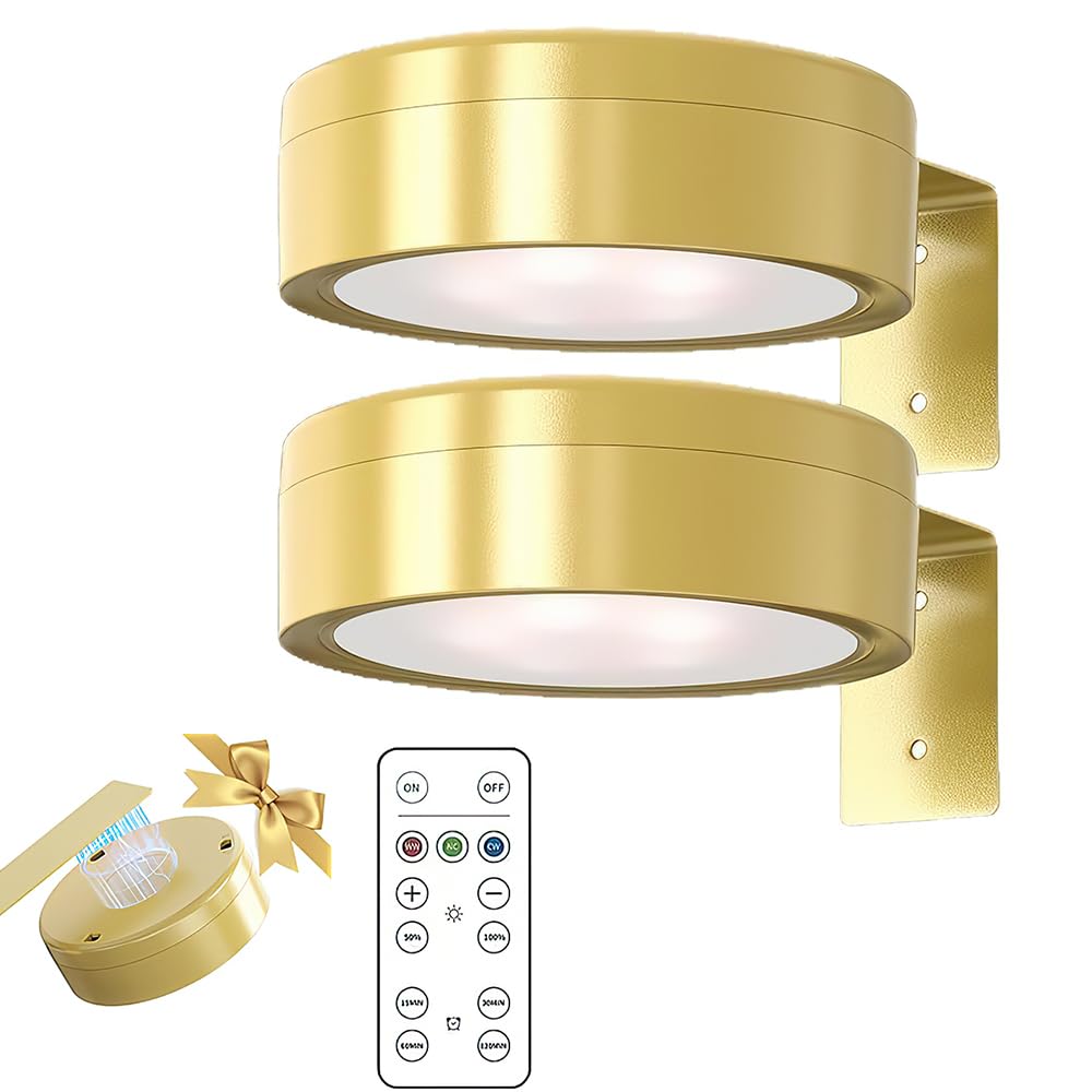 KBIBCK 2PCS Picture Lights for Wall,Wireless Picture Light, Magnetic Wall Light with Remote& 3 Color Temps