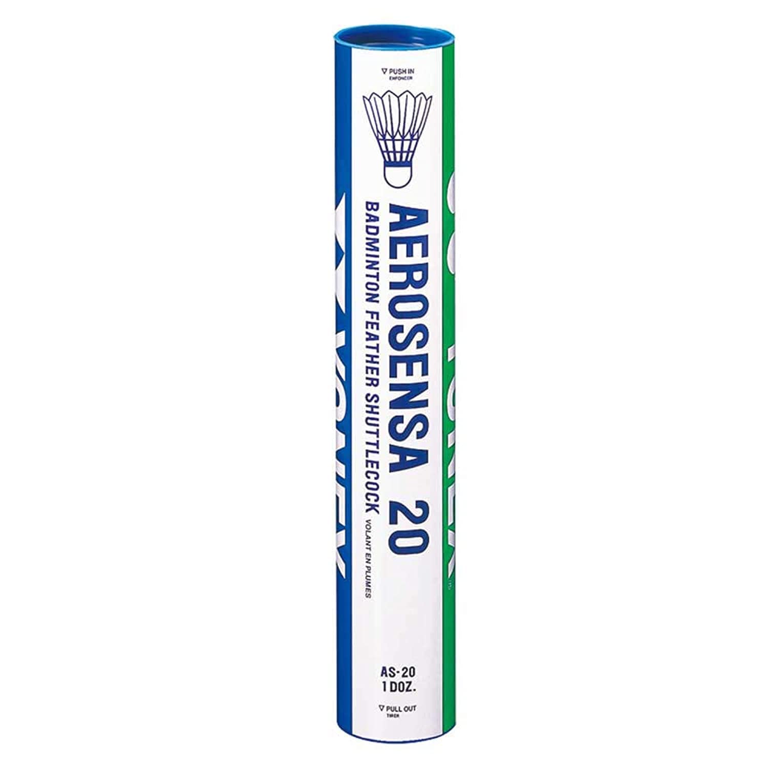 Aerosensa 20 Feather Shuttle Cock, Number 2, White, One Size