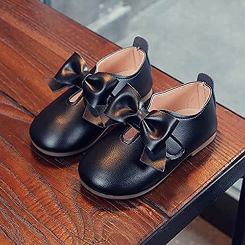 Fashion Autumn Girls Casual Shoes Flat Light Hook Loop Solid Color Bow Simple Shoe Toddler Girl2