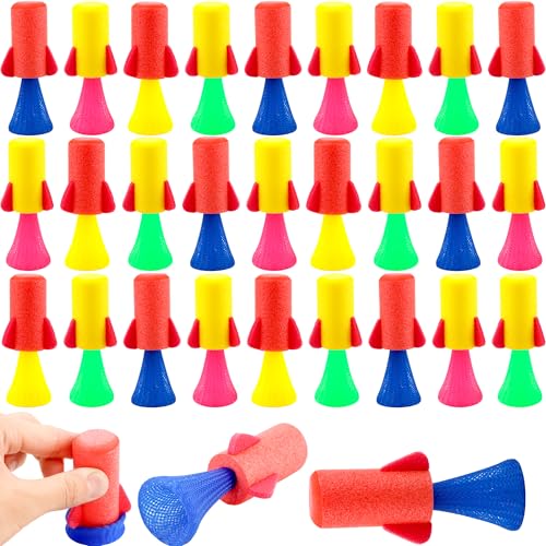 Cagemoga 30 Pieces Jumping Spring Rockets Launchers Toys Colorful Jumping Rockets Popper Spring Launchers Toys for Kids Playing Goodie Bag Stuffers Birthday Party Favors, Random Color