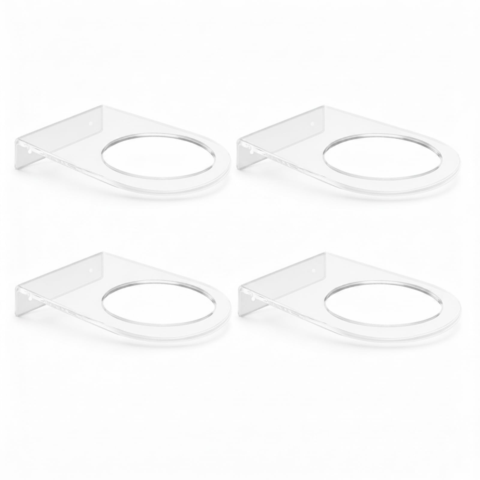 Raoletin Acrylic Football Holder 4 Pack Football Wall Mount Stand, Clear Wall Ball Holder Display Rack for Basketball Volleyball and Rugby, Floating Ball Storage Stand Shelf for Garage and Bedroom