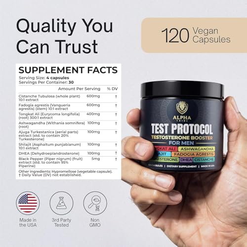 Alpha Tribe Test Protocol - Elite Natural Testosterone for Men | Testosterone Supplement for Men with Ashwagandha & Tongkat Ali (120 Count Pack of 2) — view 4