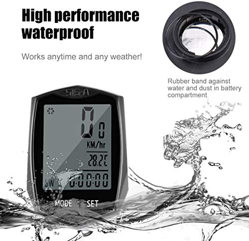 Seisso Bike Computer Speedometer Wireless Waterproof Cycling Odometer, Smart Sensor, Auto Wake-Up, Multi-Function Bicycle Speed Tracker With Lcd Backlight Display #TOP2