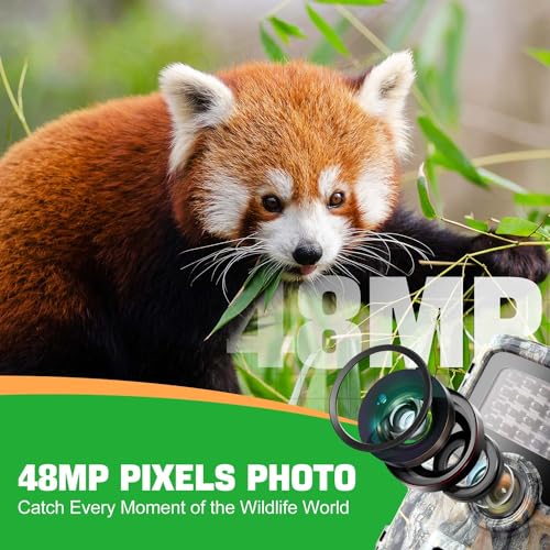 Coolifepro 48 MP Wildkamera mit Handyübertragung App, Induktionswinkel 120 °, WLAN Wildkamera,...