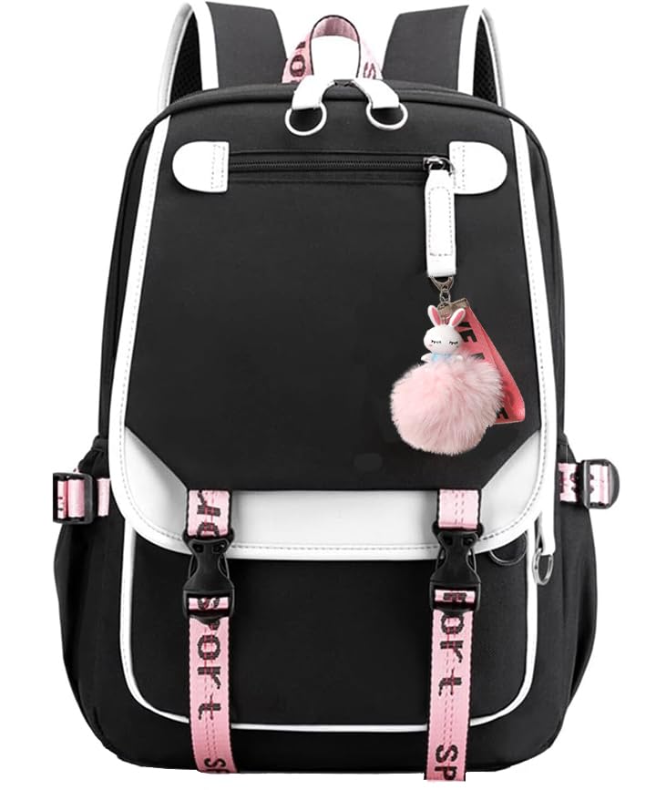 youcoscos Girls Backpack Aesthetic Backpack Cute School Bag Bookbag with USB Charge Port Outdoor Daypack for Teen Girls