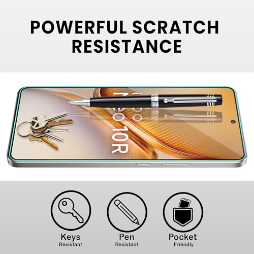 Image of FIRST MART Tempered Glass for iQOO Neo 10R & Neo 10, 9H Full-Glue Screen Protector, 3D Edge-to-Edge, HD Clear, Oleophobic, Case-Friendly, Black, Pack of 1