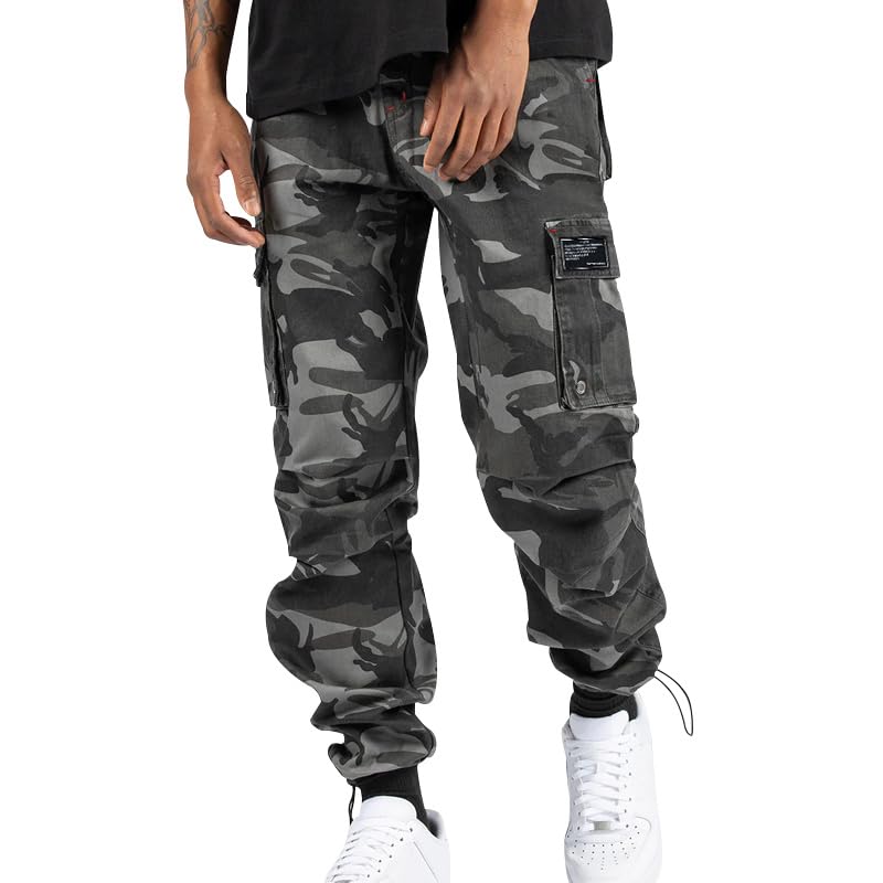 Men's Camo Cargo Tactical Pants Military Camouflage Athletic Sweatpants with Pockets Casual Baggy Joggers Pants3