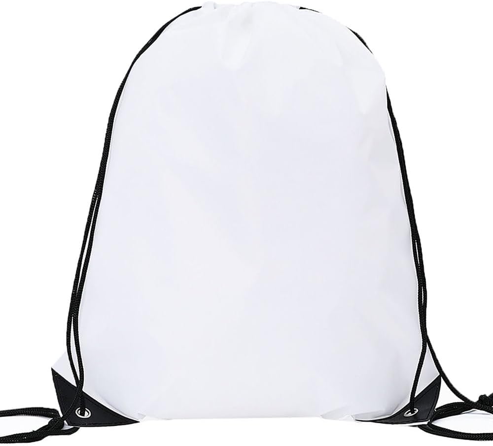 CODOBON 20 Pcs Drawstring Backpack Bulk Draw String Bags Cinch Polyester Bag for Gym Sport, White - Image 6