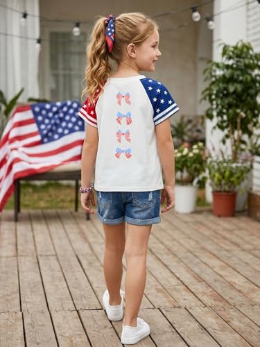 Image of AMWIPE Boys Girls USA Shirt Kids 250 Anniversary USA Shirts American Flag Tshirt 4th of July Outfits Cute Patriotic Top 6-14y