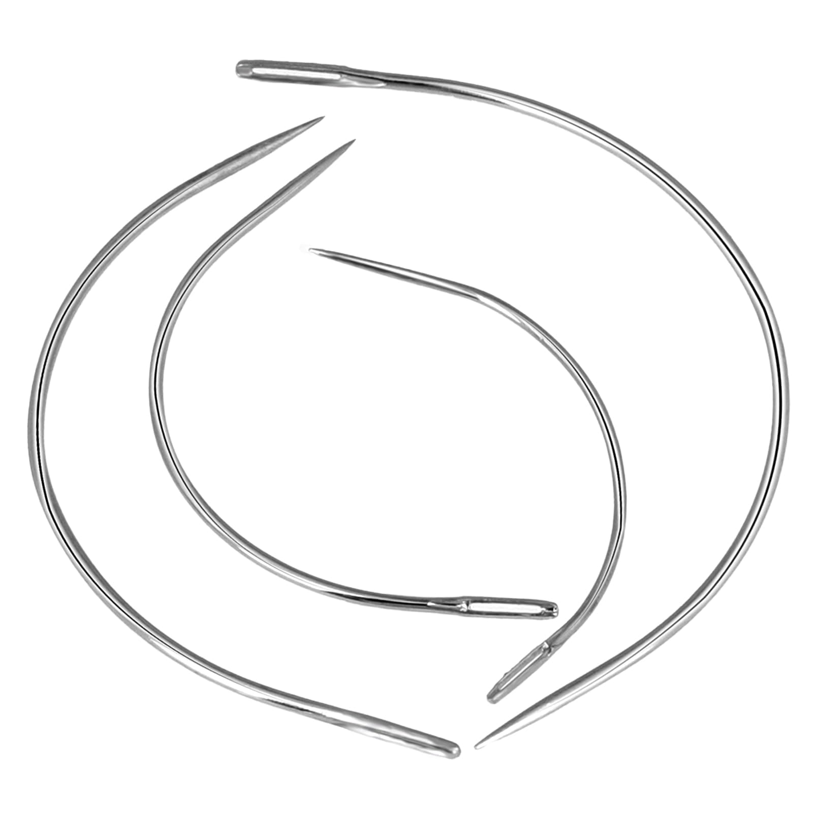 HZYH Curved Needles 2'' / 2.5'' / 3 ''/ 3.5 '' C Type Weaving Sewing Needles, Hand Sewing Leather Needles For Wig Making, Carpet Leather, Canvas Repairing, Modelling And Crafts Sofa Cloth, Shoes