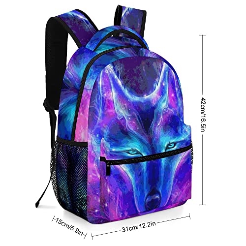 Wolf Galaxy Sky Kids Backpack, Daypack Bag for Men Women Boys Girls School Travel One Size2