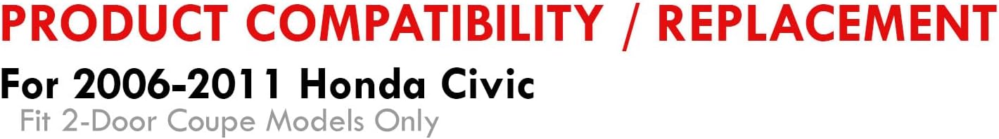 AJP Distributors Front Driving Assembly Headlight Headlamps Head Light Lamps Driver + Passenger Pair Set Compatible/Replacement For Civic Coupe 2 Door 2006 2007 2008 2009 2010 2011 06 07 08 09 10 11