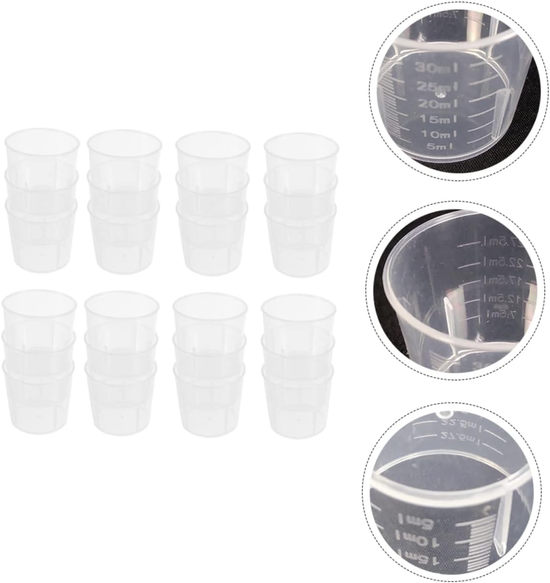100pcs Feeding Cups for Reptiles Multi-Functional Measuring Containers Scale for Accurate Pet Food Water Portions for Lizards Snakes and Care