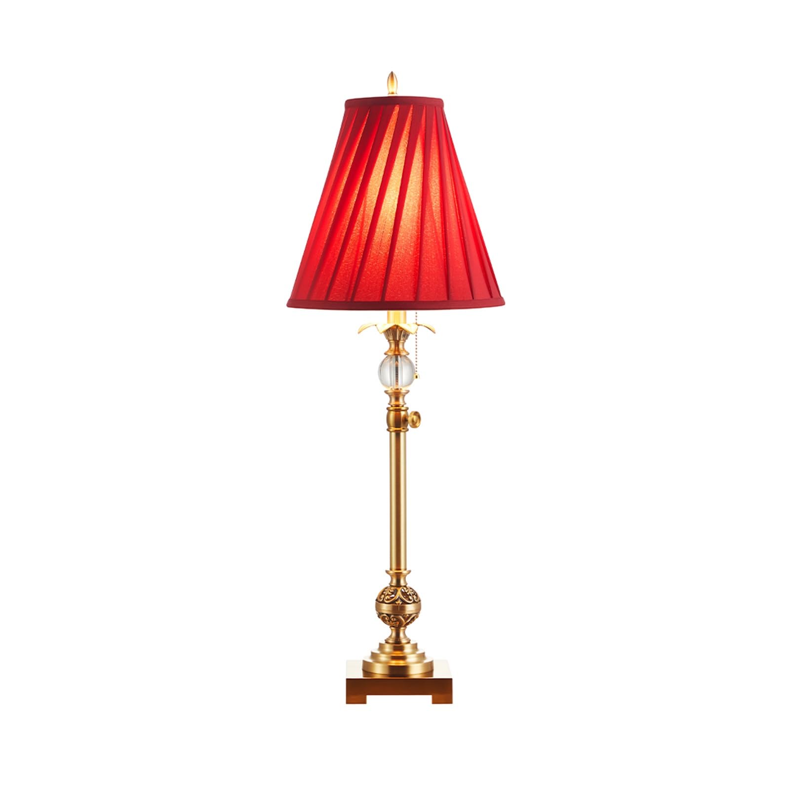 Retro Lampa Stołowa Do Sypialni: Nocna Lampa Stołowa, Miedziana Lampka Nocna Z Kloszem Z Tkaniny Do Salonu, Sypialni, Domu (Przełącznik Przyciskowy)