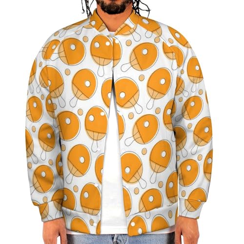 Ping-Pong Raquette de tennis de table pour homme Veste de baseball pour homme, Noir, M