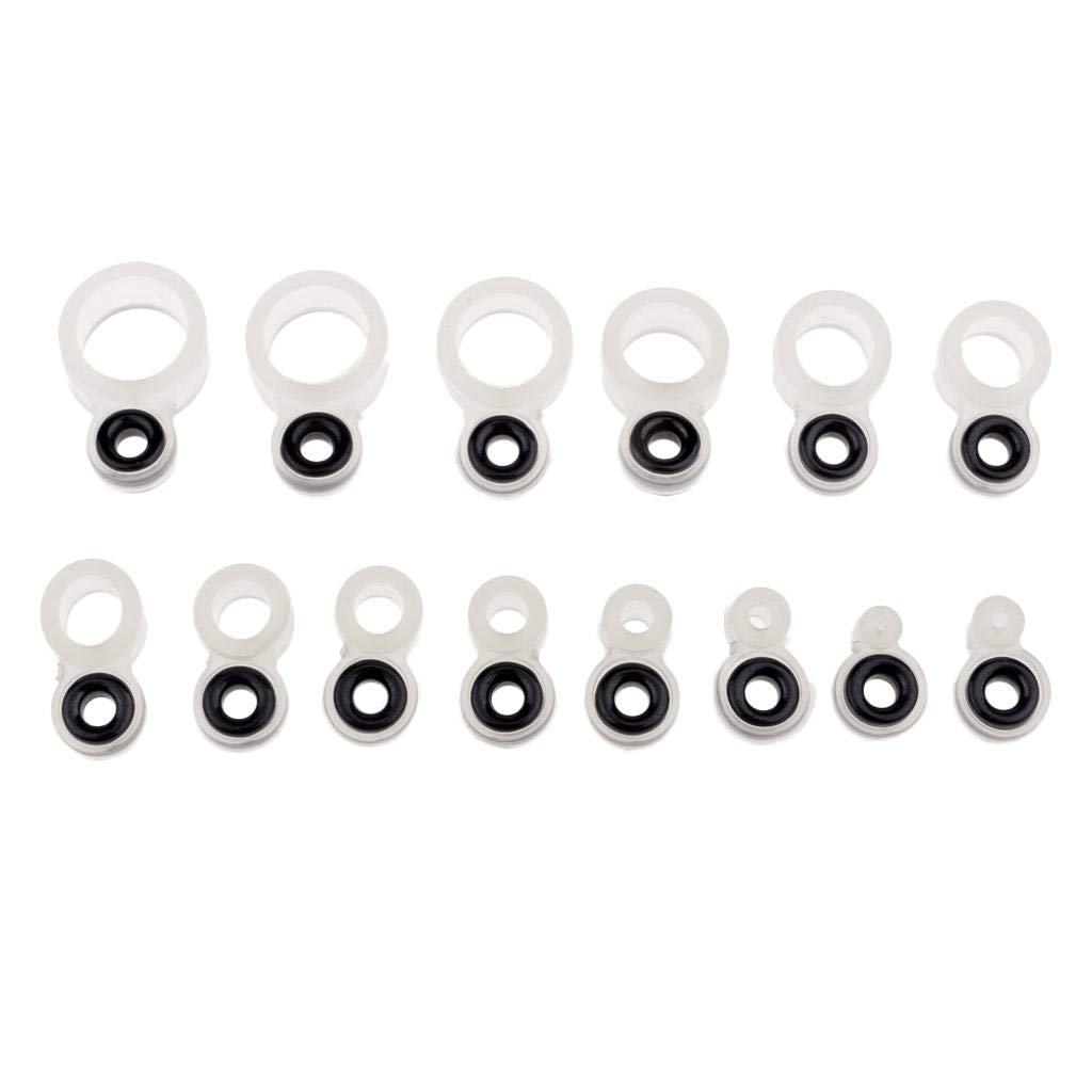 14pcs Silicone and Ceramic Fishing Rod Guides Repair Kit Rod Tip Eye Rings-image-29