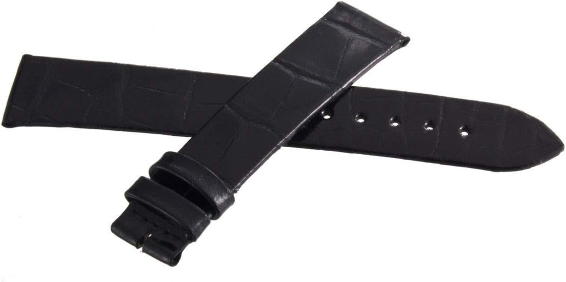 Genuine Longines 18mm x 16mm Black Alligator Glossy Leather Watch Band L682111473