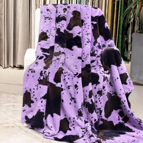 Image of GEULAY Purple Throw Blanket, 50x60 Inches | For Women Mom Wife Her Girls, Ultra Soft Fuzzy Fleece, Cozy, Teen Girls Home Room Decor