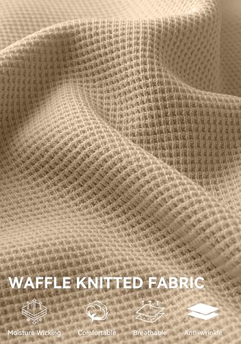 SANTINY Wide Leg Pants Woman Elastic High Waisted Waffle Knit Slacks Business Casual Work Pants Pleated Trousers with Pockets4