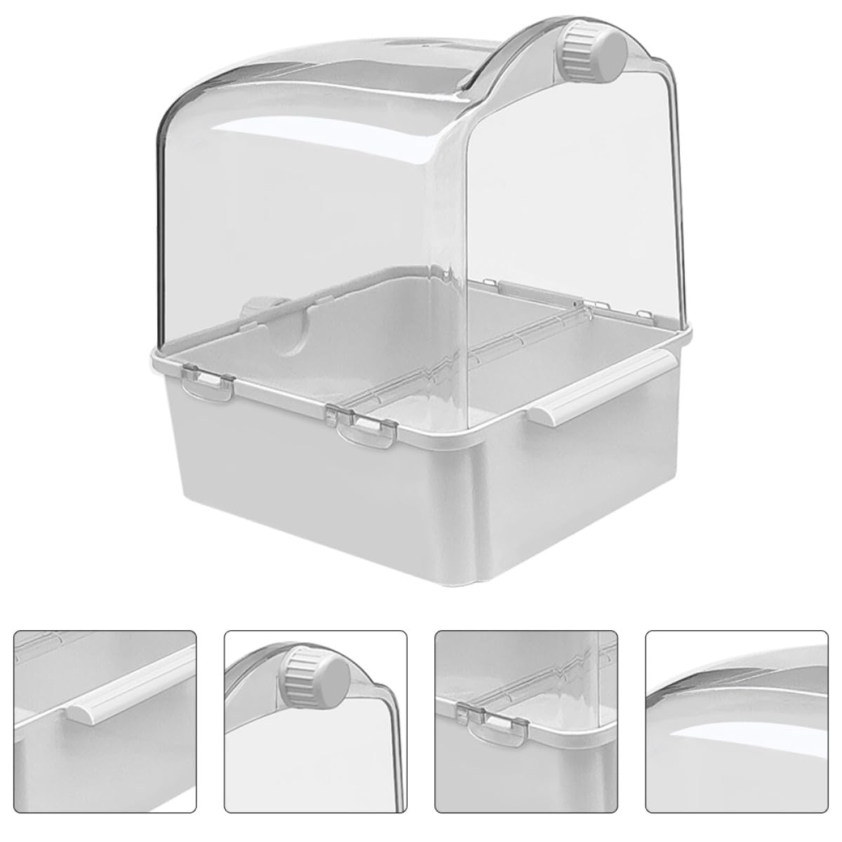 VICASKY Wellensittich Badewanne aus Weißem Kunststoff mit Wasserspritze Natürlich Reinigend und Stresslösend für Conure und Liebesvögel im Vogelbedarf