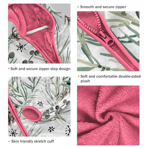 OTVEE Winter Xmas Pine Berry Kids Hoodie Jacket Fall Spring Full Zip Warm Outwear Coat3