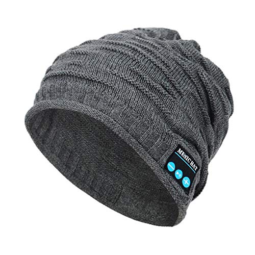Drahtloses Musik-Stirnband Winter Warm Bluetooth 5.0 Cap Drahtloser Kopfhörer Running Hat Sport Cap Mit Kopfhörerlautsprecher Mic-Grey