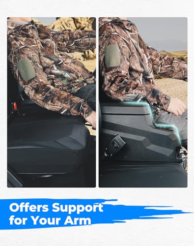 KEMIMOTO UTV Center Console Bench Seat Box Compatible with Polaris Ranger XP 1000/Crew 2017-2025, Ranger 1000/Crew 2020-2025, Ranger XP 900/Crew 2013-2019 Seat Armrest Storage/Cup Holders Waterproof