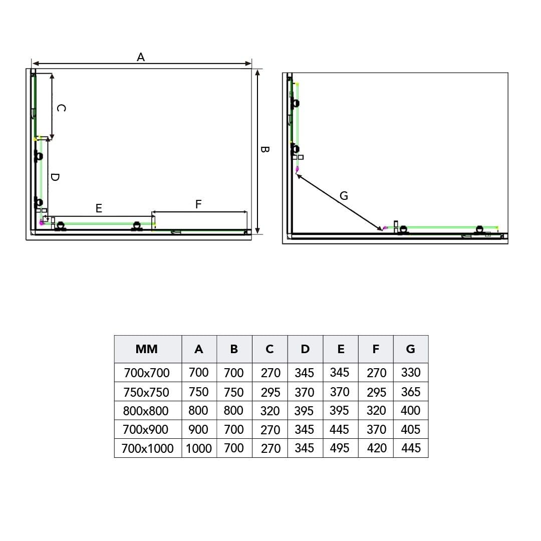 Kiamami Valentina - Box Doccia 80X80 Economico Con Cristallo Da 4 Mm | Luna