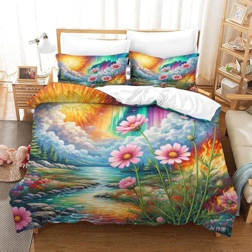 Linge de lit Cosmos imprimé 3D en microfibre douce 260x220