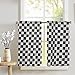 Zen Creative Designs Racecar Checkerboard Print Tier Window Valance 2 Piece Set Home DÃ©cor Bedroom Nursery Kitchen Window (2