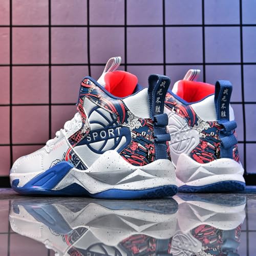 Men's Breathable Leather Lace Up Cushioning Basketball Shoes Fashion High-Top Non-Slip Sneakers Casual for Gym Sports Tennis Jogging Running Walking4