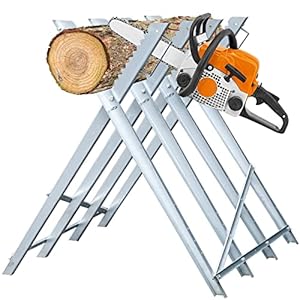 Jiubiaz Zaagbok, metaal, verzinkt, 150 kg, belastbaarheid zaagframe, 81 x 80 x 80 cm, houtzaagbok, zaag, kettingzaagbok, houtbok