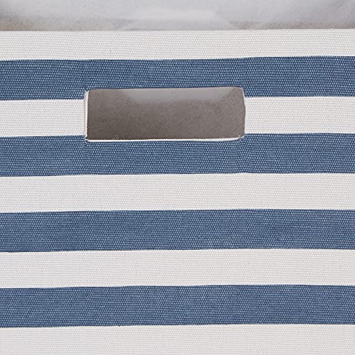 Cube de rangement en polyester DII pliable pour optimiser vos étagères en tissu bleu