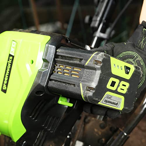 Greenworks Pro 80V 10 inch Cultivator with 2Ah Battery and Charger, TL80L210, Black And Green