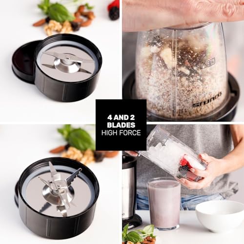 Taurus - Batidora Shake & Go 800W | 2 Vasos Portátiles 500ml | Picador 150ml | Cuchillas Intercambiables | Pulse Technology | Apta para Lavavajillas | Base Antideslizante | Sistema de Seguridad - imagen 3