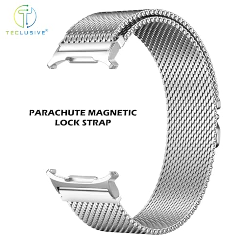 Image of T TECLUSIVE Luxury Parachute Magnetic Strap Compatible for Galaxy Watch Ultra 47mm | Metal Adjustable Magnet Band Chain | Curved Precise Connector Lock
