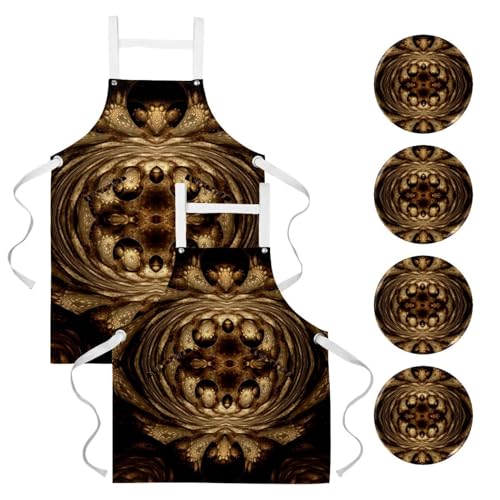 Tablier de cuisine lot de 2 tablier de serveuse pour restaurant et nettoyage One Large