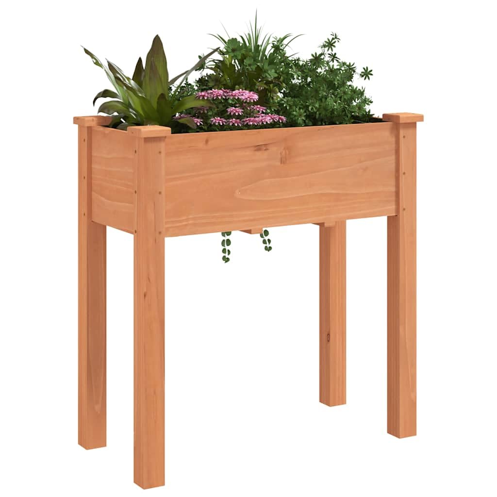 Fioriera Legno Massello Abete con Fodera Marrone 71x37x76 cm | Vaso rettangolare rialzato per orto e fiori, ideale per arredare il balcone, il terrazzo o il giardino di casa.