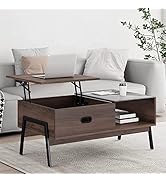 SogesPower Lift Top Coffee Table, Modern Coffee Table Lift Top with Hidden Compartment and Storag...