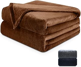 NaVarch Fleece Blanket Flannel Throws for Sofas, Soft Fluffy Throw Warm Bedding for Sofa Throw - Navy Blue, 130x150 cm