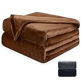 NaVarch Decke Fleecedecke, Flauschige Warme Leicht zu Reinigen als Sofadecke Couchdecke Wohndecke - Braun, 130x150 cm