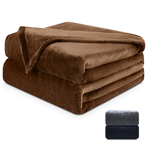 NaVarch Decke Fleecedecke, Flauschige Warme Leicht zu Reinigen als Sofadecke Couchdecke Wohndecke - Braun, 150x200 cm Cover