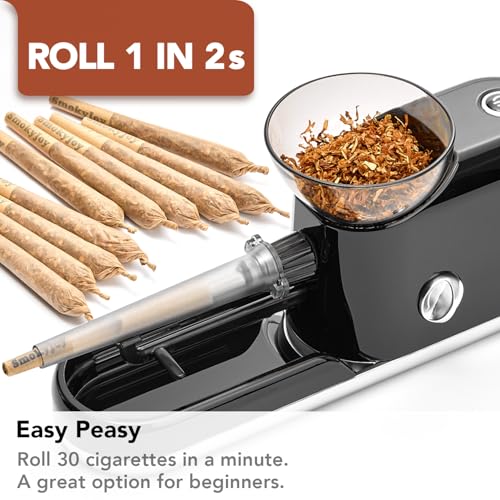 Cigarette Rolling Machine, Electric Pre Roll Machine, Automatic Preroll Cone Loader Filler Roller Packer with Pre Rolled Holder Case, Grinder, Filling Maker image 4