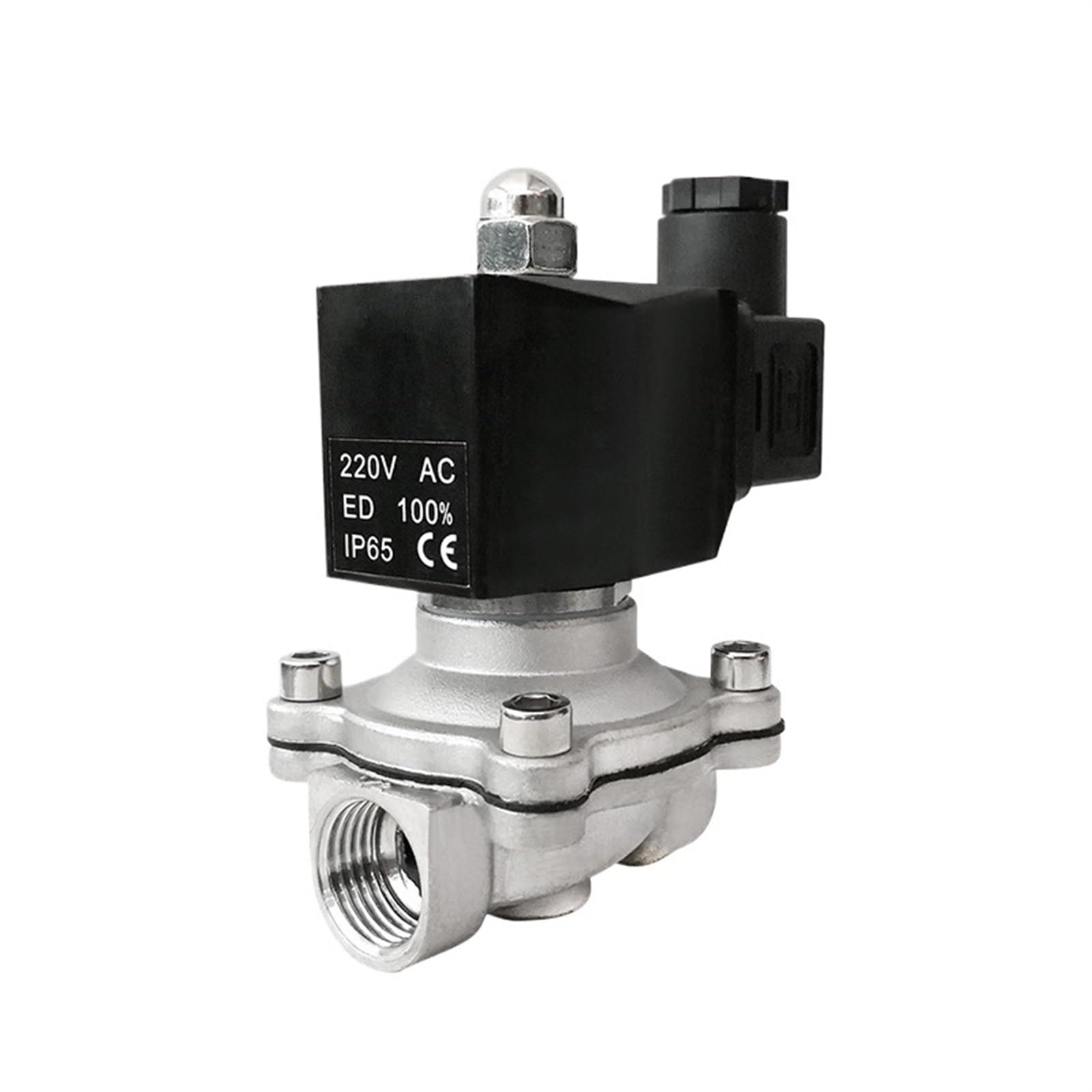 Électrovanne 380V AC NPT en inox avec joint Viton pour circuits d'eau