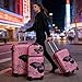SUREVOY Pink Butterfly 4-Piece Luggage Set, Hard Shell ABS+PC with 360° Spinner Wheels, Combination Lock, Glossy Scratch-Resistant Surface & Waterproof Interior (20/24/28