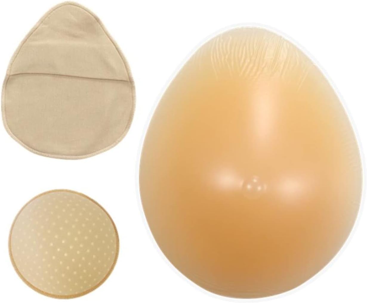 [ミコプエラ] 人工乳房 水滴型 シリコンパッド 保護カバー ブラパット 3点セット フックなし 乳がんパッド バスト補正